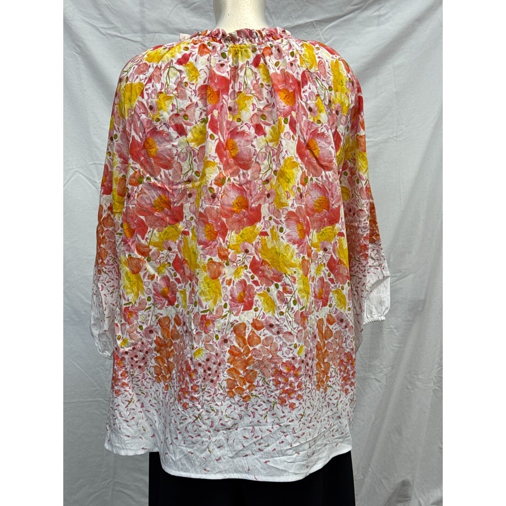 Lane Bryant Women's Cascading Floral Swing Popover Blouse Size 18/20 3/4 Sleeve - Picture 2 of 10